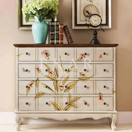 Vintage Home Furniture Bedroom Chest Jewelry Storage Cabinet Wooden Storage Cabinet