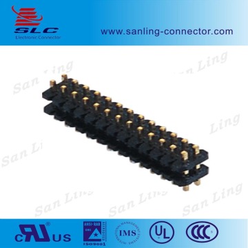 double plastics dual row straight 1.27mm pin header male pcb connector