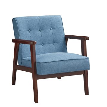 Mid Century Wood Accent Chair for Living Room and Bedroom