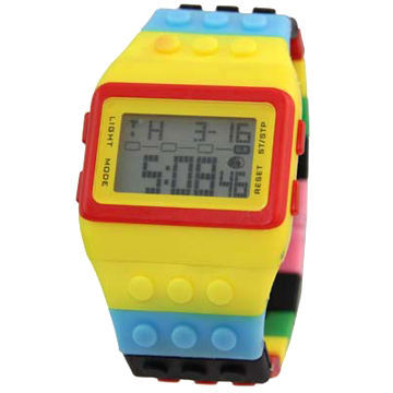 LCD Digital Sports Wristwatch, Water-resistant Feature, OEM Orders are Welcome