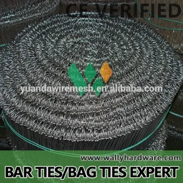 China supplier dingzhou wally hardware 16 17 18 gauge very soft black annealed bag ties,bar ties,double loop wire ties/tie wire