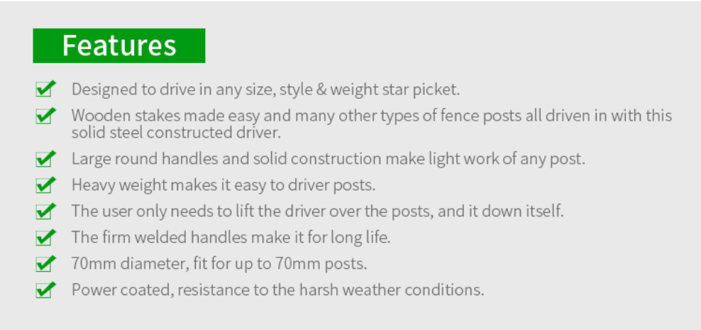 fence post driver features