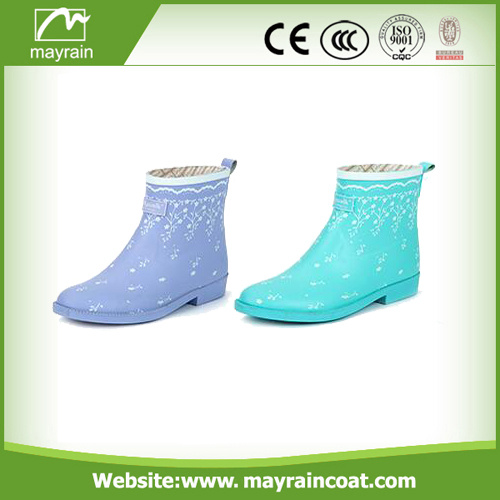 Elegance Flower Printing Ladies Rain Boots