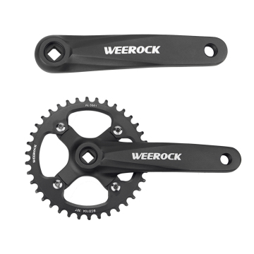 ZUKKA Mountain Bike Crankset 38T Single Speed Aluminum Chainring and Crank Arm