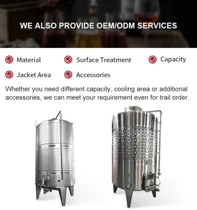 Cooling Jacket Wine Fermentation Tank for Red Winemaking