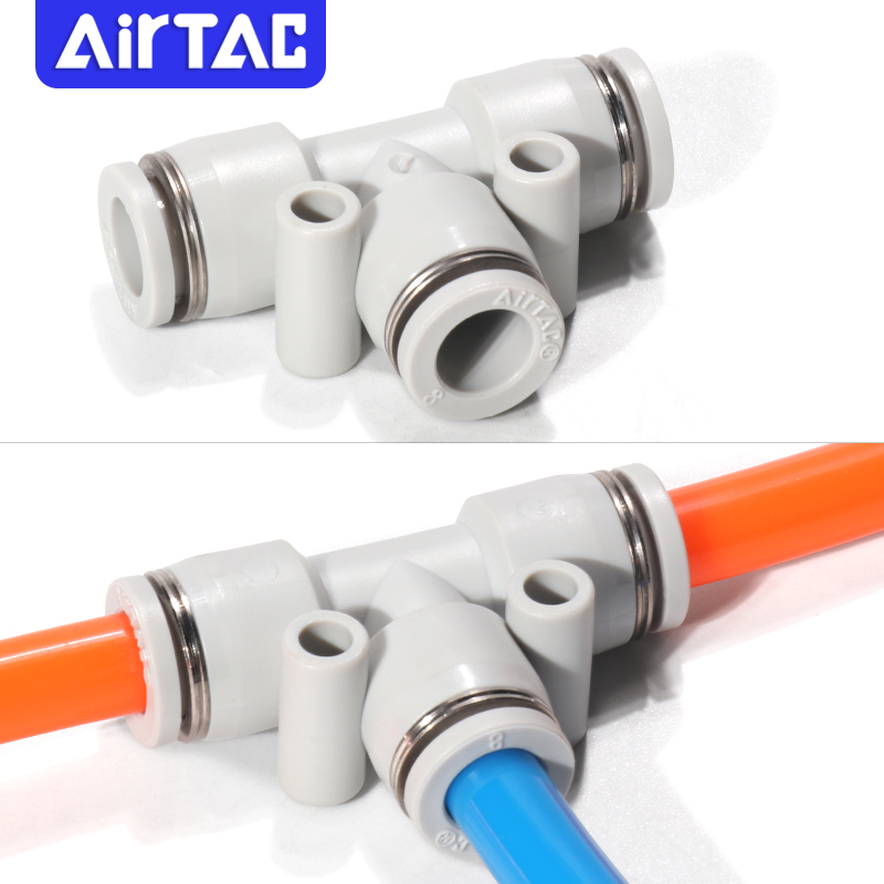 PE4-6-8-10-12 White Plastic Pneumatic Fitting - AIRTAC Push to Elbow Series
