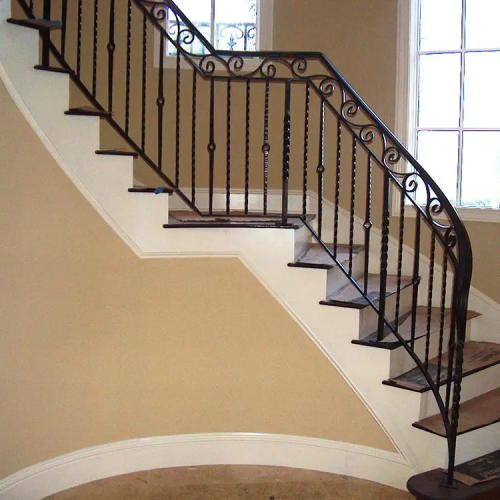 Minimalist Wrought Iron Handrails For Stairs Interior