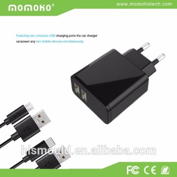 OEM/ODM Dual USB Quick Travel Charger with Certificates