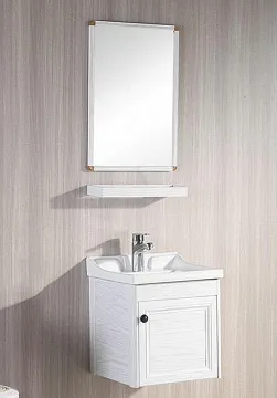 White Wood Bathroom Cabinet with Shelf
