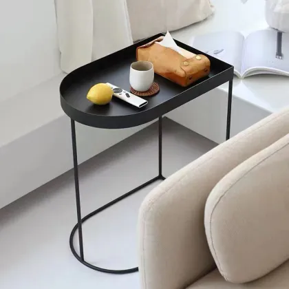 Smart Oval Functional Tea Table for Modern Minimalist Living Rooms