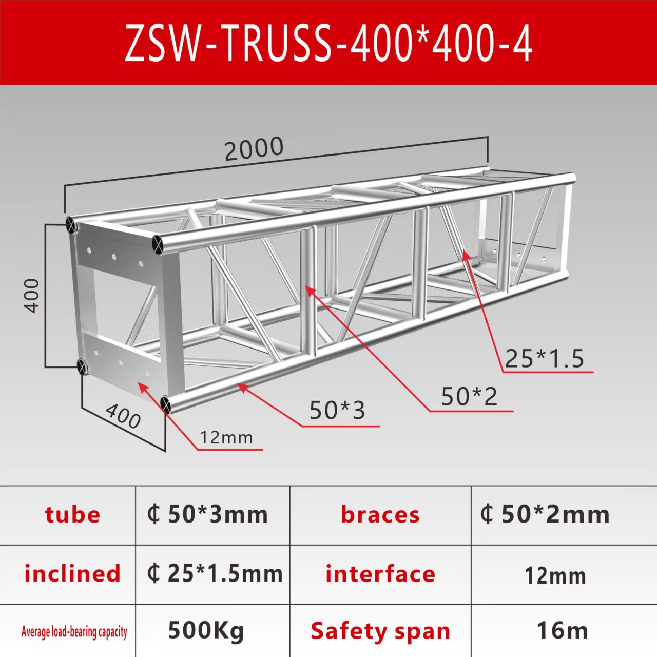 pin-lock truss for concert rigs