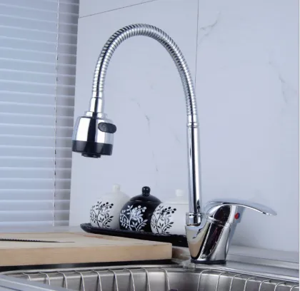 High standard flexible chromed kitchen shower faucet deck mounted kitchen sink mixer