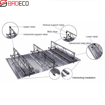 Reinforced concrete bearing plate floor decking sheet steel truss