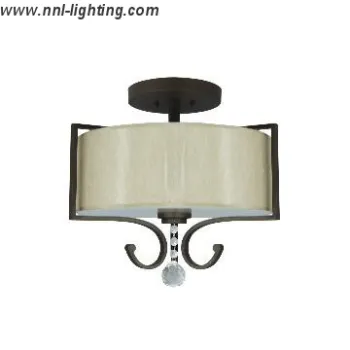 Classic Semi-Flush Mount  with Fabric Shade