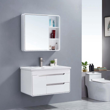 32 Inch PVC Bathroom Wash Basin Cabinet with Mirrored Cabinet - New Design