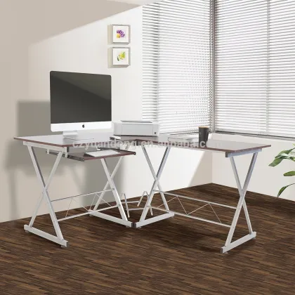 MOder m MDF L shape metal tube corner office desk