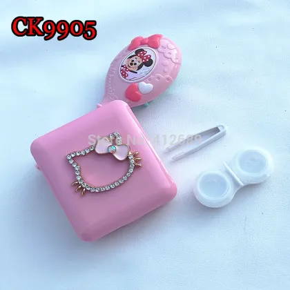 Cute Lens CLean Machine diamond kitty with butterfly contact lens cleaner contact care product lens case CK9905