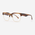 Classical Square Acetate And Metal Combined Men`s Optical Frames 23A3073