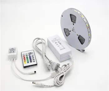 LED Flexible Ribbon Rope Lights 5050RGB Strip kit power supply and controller