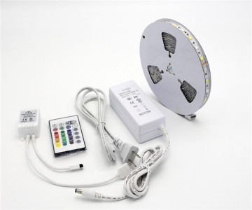 LED Flexible Ribbon Rope Lights 5050RGB Strip kit power supply and controller
