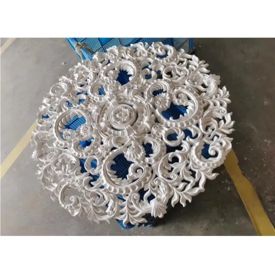 White PU Hollow Round Cornice Ceiling Medallion Roses Moulding