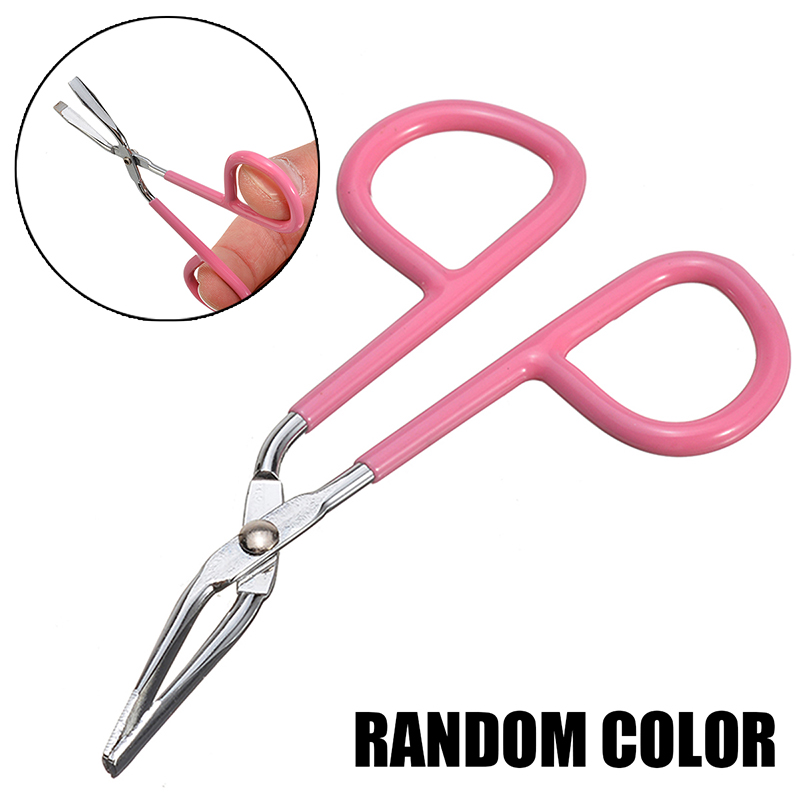 New 1Pc Scissors Flat Tip Eyebrow Tweezers Clamp Clipper Stainless Eyebrow Removal Makeup Tool For Beauty