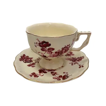 Hot Selling European Vintage Porcelain Teacup and Saucer: Elegant Floral Design, Durable Decorative Cup for Drinkware