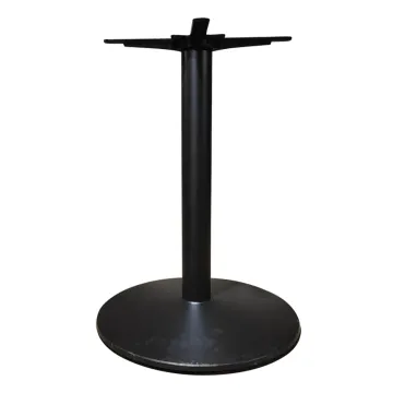 Matte Round Cast Iron Table Base with Adjustable Foot Spray Powder Sand Black