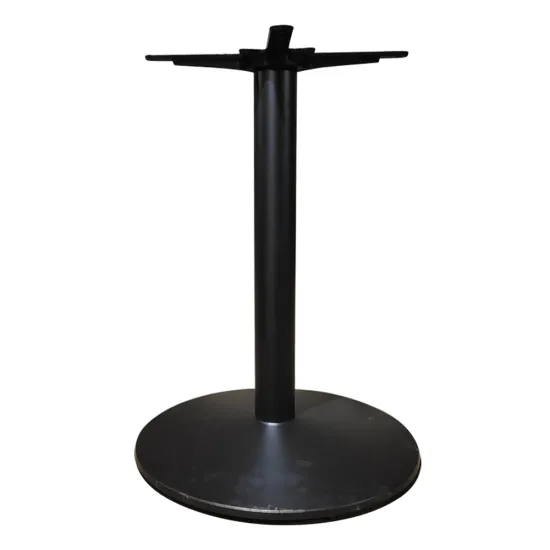 Matte Round Cast Iron Table Base with Adjustable Foot Spray Powder Sand Black