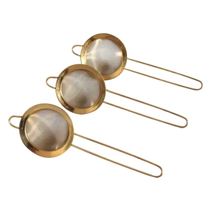 Stainless Steel Golden Barware Fine Mesh Strainer