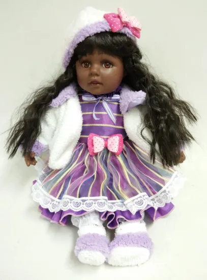 12" Black Hair Vinyl Doll