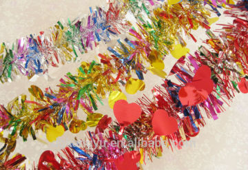 decorative cheap PVC paper tinsel garlands wigs