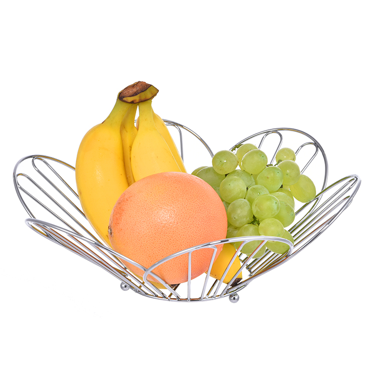 metal steel wire kitchen fruit basket bloom fruit bowl