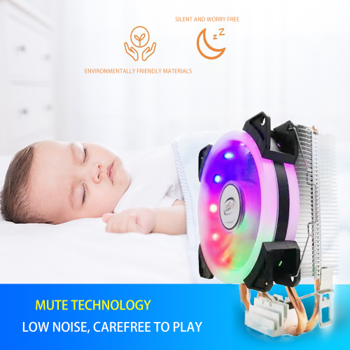 Silent LED LED duplo tubo de cpu ventilador