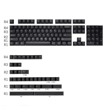 White on Black PBT Double Shot Keycaps for Filco Cherry Ducky iKBC Mechanical Gaming Keyboard