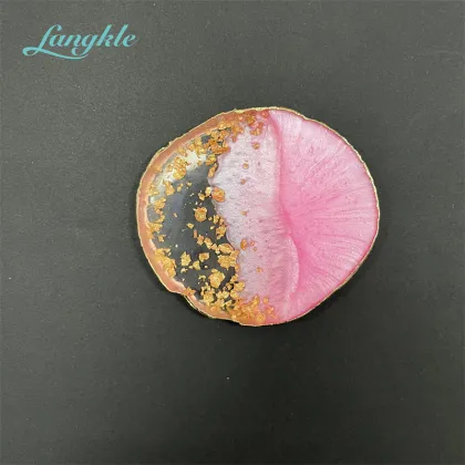 Wholesale Latest Round Resin Nail Palette with Golden Flake