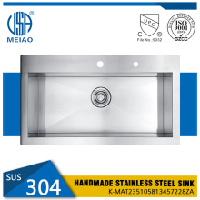 32x18inch Stainless Steel Topmount Single Bowl Kitchen Sink