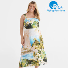 Falda larga con estampado floral y diseño único