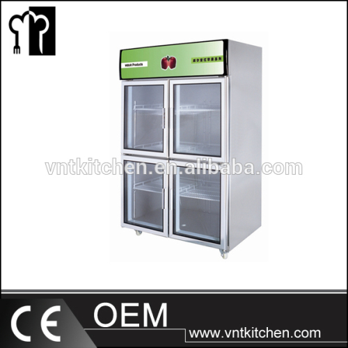 4 glass doors Commercial Refrigerator/kitchen refrigeration equipment/commercial stainless steel fridge