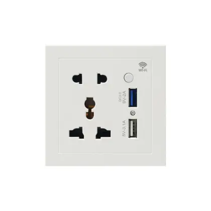 Tuya Smart Home WiFi Smart Socket with USB Port - Compatible with Google Home and Alexa