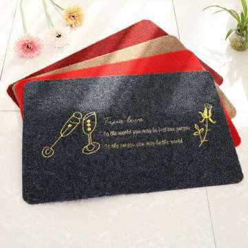 Soft surface waterproof embroid beautiful door mat