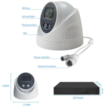 Sistema de cámara de seguridad NVR de 16 canales Cámara Poe Dome
