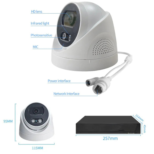 Sistema di telecamera di sicurezza NVR 16Channel Camera da Dome Poe Dome
