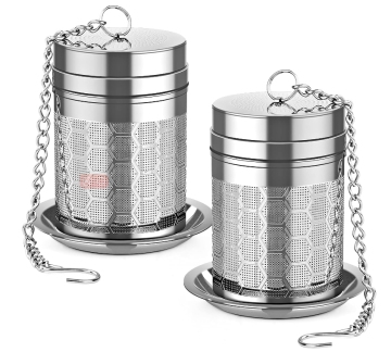 Set Teh Infuser Teh yang boleh diguna semula - Mesh Extra Fine 304 Stainless Steel Teh Strainers untuk Teh Longgar