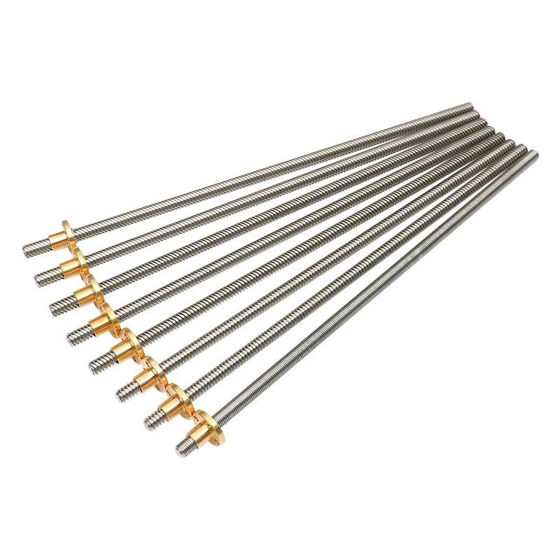Stainless Steel TR8 T5 T6 T8 T10 T12 3D Printer Trapezoidal Screw Lead Screw with Brass Nut