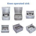 Knee operated stainless sink