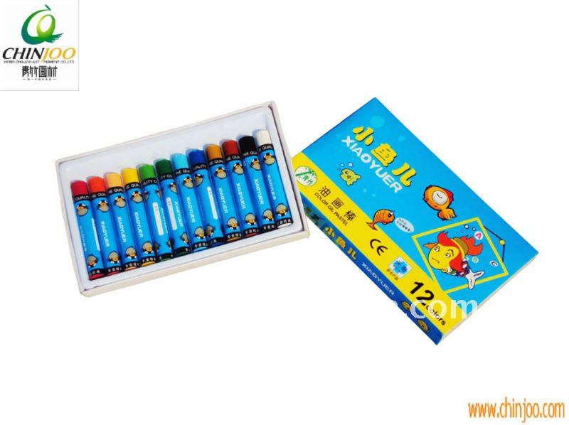 12 Colours round kids' oil pastels