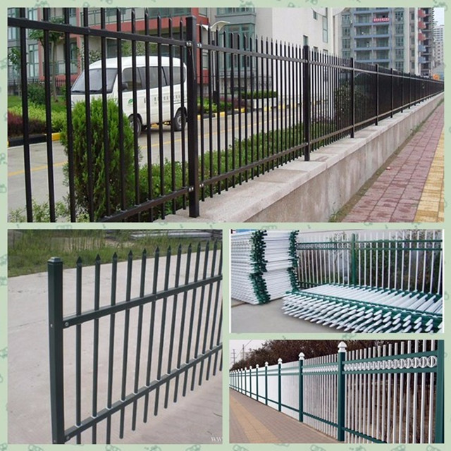 White Steel PVC Coated Picket Iron Fence