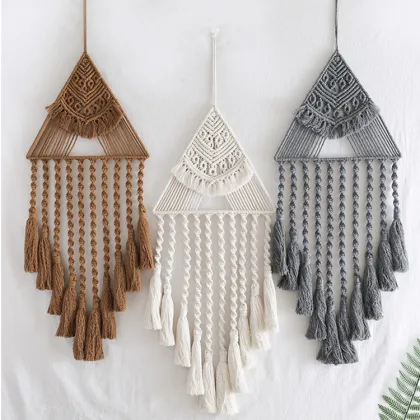 Handmade Boho Party Decorations: White Macrame Dream Catcher Tapestry Suppliers
