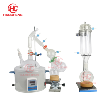 อุปกรณ์แล็บแก้ว Haocheng: ชุดน้ำมันหอมระเหย Vacuum Vacuum Short Distillation Kit
